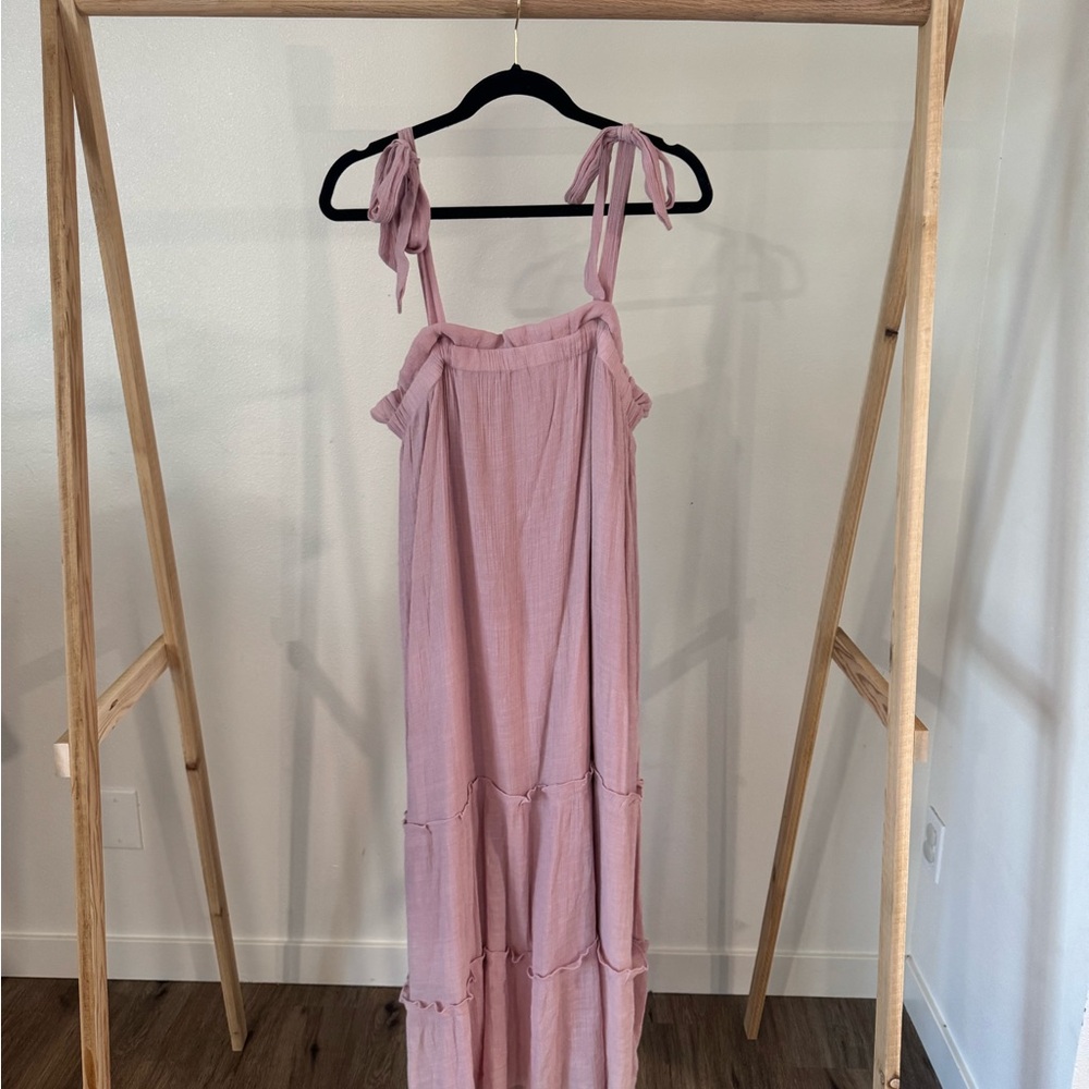 Pink Sleeveless Maxi Dress